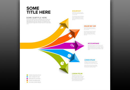 Horizontal Infographics template with various diversity options and big arrows