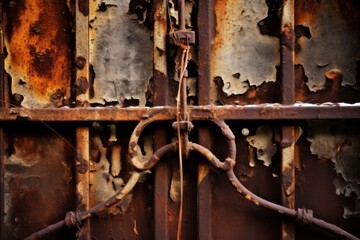 Weathered iron gates displaying rust