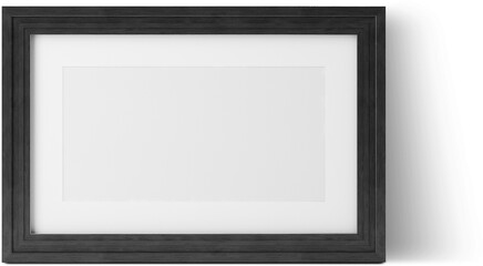 Simply view an blank white photo frame on plain background fit for your project element.