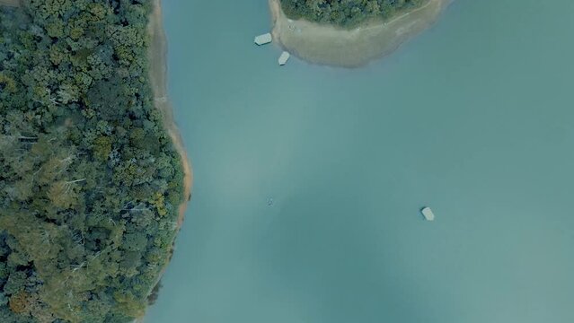 Beautiful Aerial view of Meepilimana lake and Kande ela is a forest reserve in Nuwara Eliya, Sri Lanka