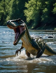 Fototapeta premium Baryonyx Fossil Excavation Yields Scientific Treasures