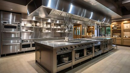 interior of professional kitchen