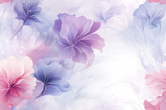Floral Watercolor Design: Vibrant Blossoms on Textured Vintage Background with Artistic Grunge Details