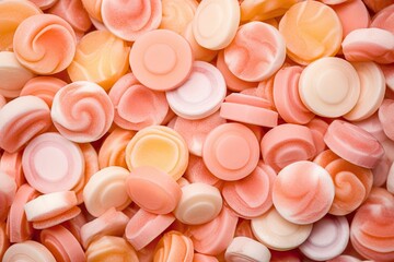Lollipop candy texture background in color of the year 2024 Peach Fuzz