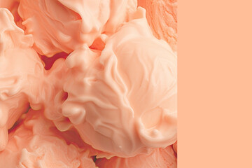Ice cream background texture in color of the year 2024 Peach Fuzz