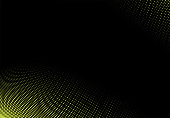 Pop art black yellow backdrop. Cartoon duotone print. Gradation frame. Dot fade gradient. Anime monochrome banner with half tone effect. Comic halftone background.pattern. Vector illustration