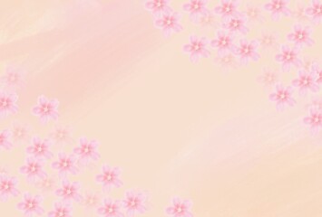 ピンク色背景の桜