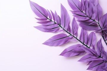  a close up of a purple leaf on a white background with a green stem on the left side of the frame.