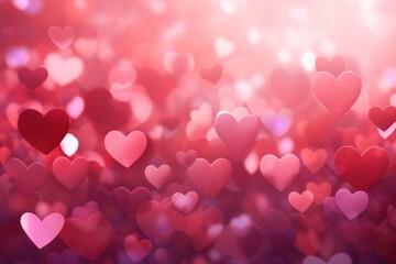 valentine background with hearts, generative