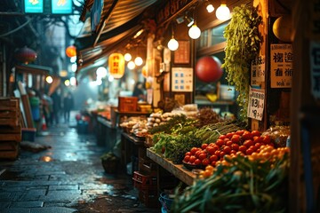 Nighttime Asian Street Food
