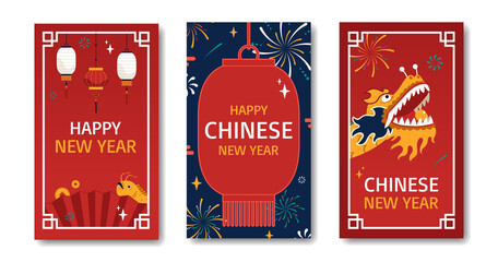 Chinese new year cards set