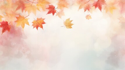 Naklejka na ściany i meble Autumn background with maple leaves