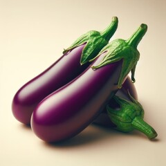 eggplants isolated on simple background
