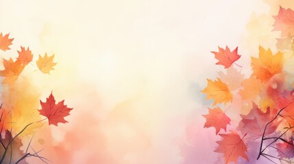 Naklejka na ściany i meble Autumn background with maple leaves