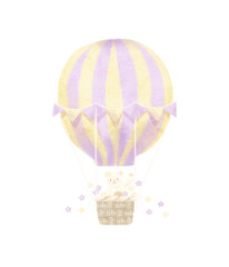 Fototapeta premium watercolor hot air balloon