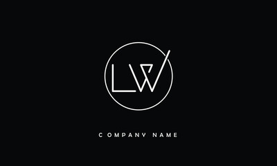 LW, WL, L, W Abstract Letters Logo monogram