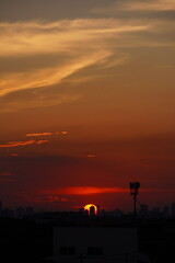 sunset over the city