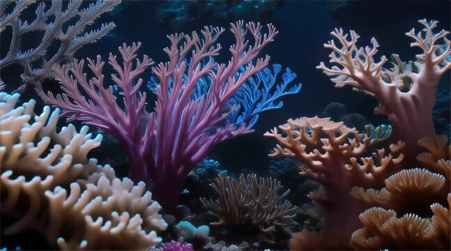 coral reef in the sea,  Beautiful living coral gardens and feed in the clear transparent blue sea.