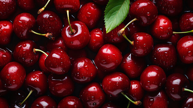 Fresh organic cherries, cherry background