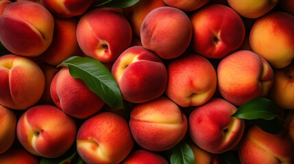 Fresh organic peaches, peach background 