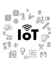Iot, Internet of things, smart home technology icons