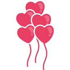 Valentine Love Balloons Sticker