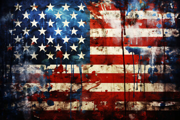 Distressed illustration of an American flag
