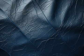  a close up view of a dark blue leather textured material with a pattern of lines and lines on it.