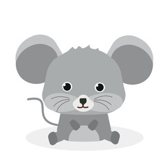 Vector mouse. Cute animal character. Minimal cartoon design. Sutable for apps and animation. 