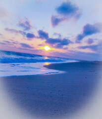 Fototapeta premium sunrise over the sea ..A Mobile Camera Shot