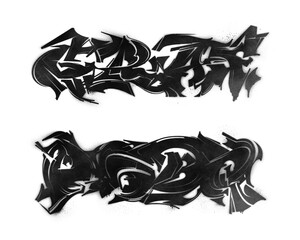 Abstract graffiti art with spray paint effect isolated on transparent background
