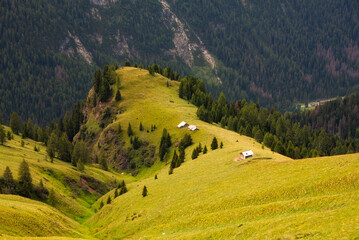 Dolomite alps in Italy, scenic mountain landscape