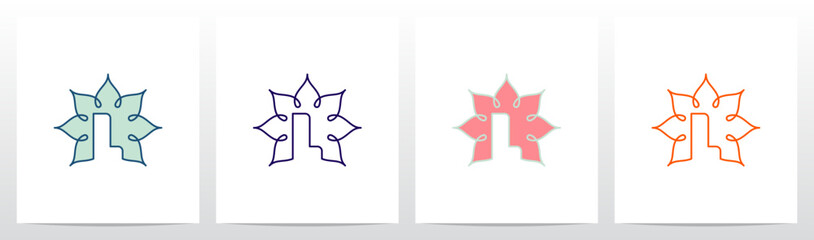 Alphabet Inside Mandala Outline Letter Logo Design L