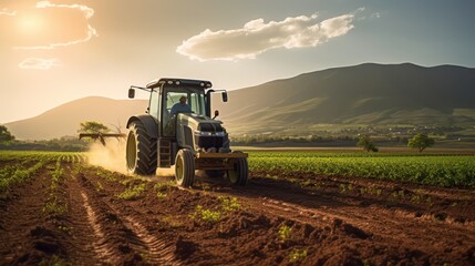 Fototapeta premium tractor in field