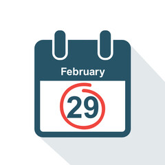 29 february in the leap year calendar vector illustration
