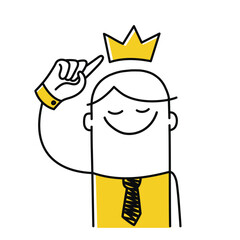 Boss businessman with golden crown