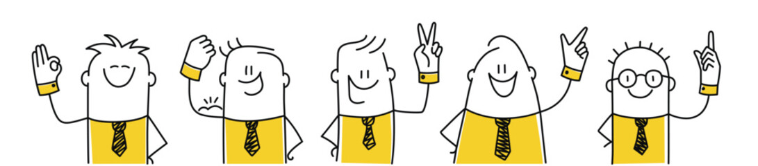 Set of happy stick figures.