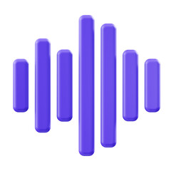 audio wave icon 3d illustration