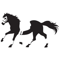 silhouette of black horse, transparent png