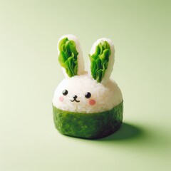 sushi in the form of rabbit 
