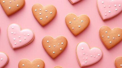 Heart cookies, very appetizing, light unusual background