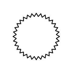 Starburst line sticker vector icon