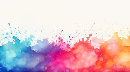 Dynamic Watercolor Splatters in Vivid Colors on an Artistic Background
