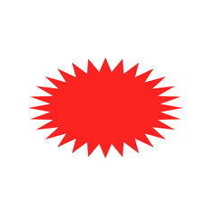 Retro stars, sunburst. Red beams firework. Design elements. Best for sale sticker, price tag, quality mark.
