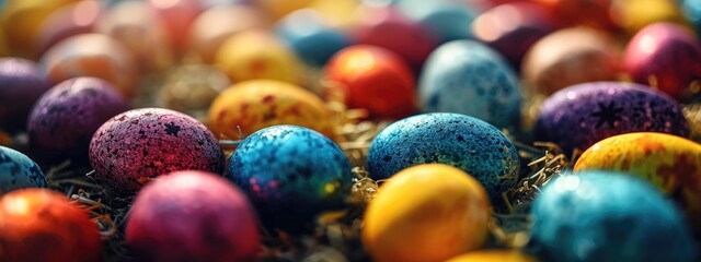 Colorful easter eggs backround