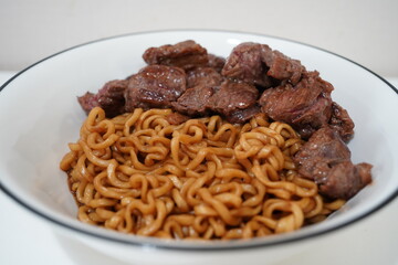 Chapaguri with Steak from the movie 'Parasite'