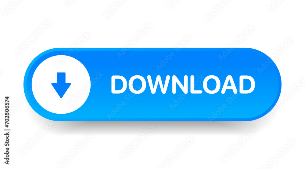 Poster 3D yellow download button icon. Upload icon. Down arrow bottom side symbol. Click here button. Save cloud icon push button for UI UX, website, mobile application.