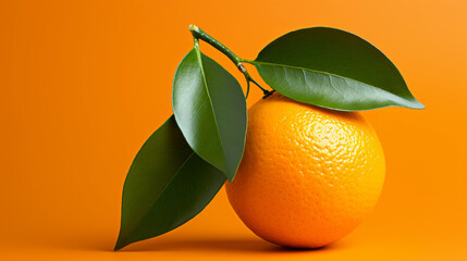 Fresh Orange Displayed Naturally on a Vibrant Orange Background