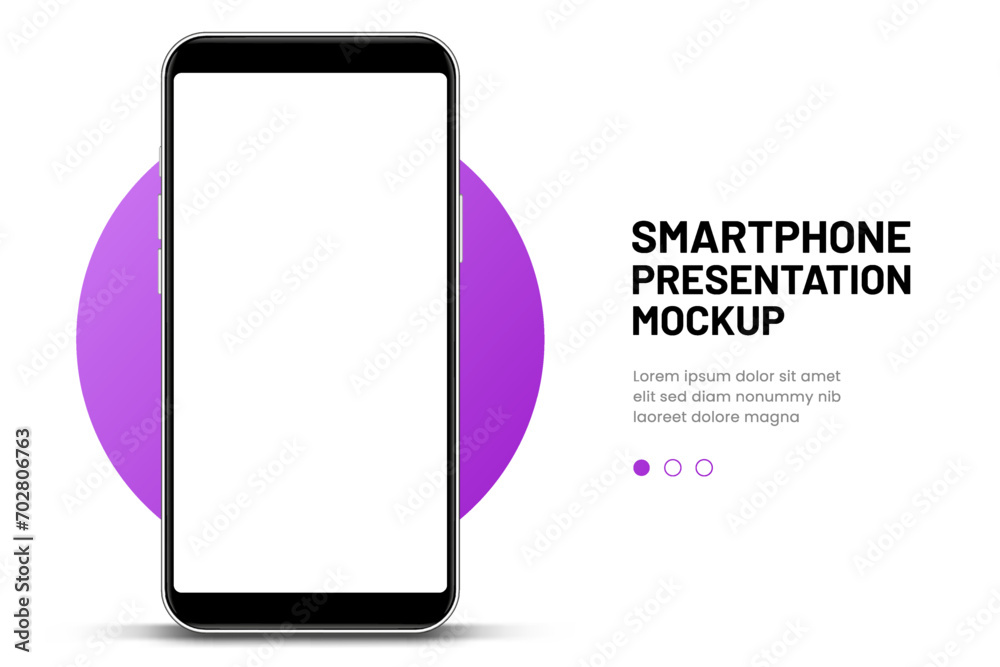 Poster 3d high quality vector smartphone mockups. Ultra realistic mobile device UI UX mockup for presentation template. Cellphone frame with blank screen isolated templates. 3d isometric illustration.