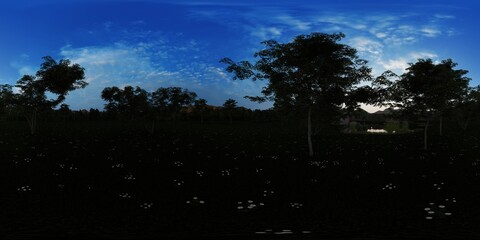 Tropical garden, PNG transparent backdrop, 3D rendering